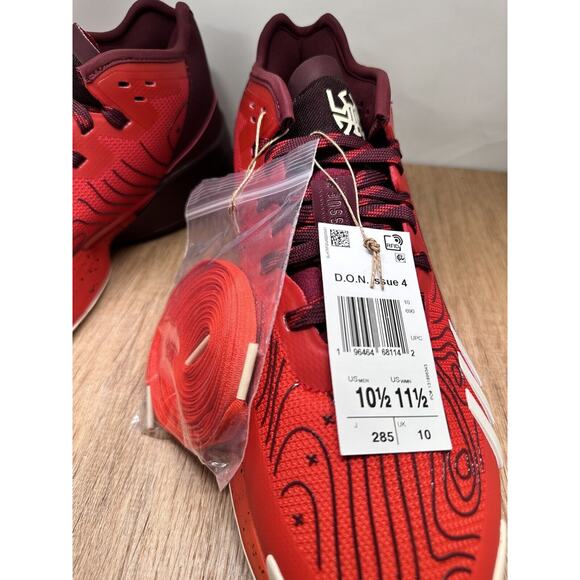 Adidas D.O.N. Issue 4 Mid Mens Basketball Shoes Red White HR0725 NEW Size 10.5 - Picture 5 of 5